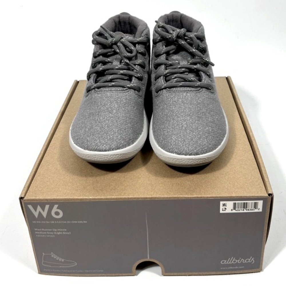 NEW Allbirds Women’s Wool Runner-Up Mizzle Medium Grey (Light Grey) Size 6